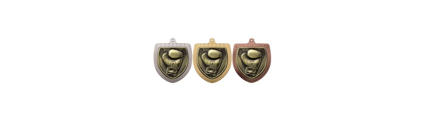 GOLD 75MM BOXING GLOVE SHIELD MEDAL GOLD 75MM BOXING GLOVE SHIELD MEDAL